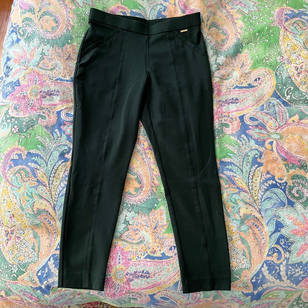 Anne Klein dark green slim fit pant